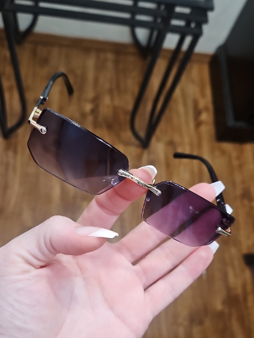 Purple Rimless Fashion Sunglasses - Women Accessories